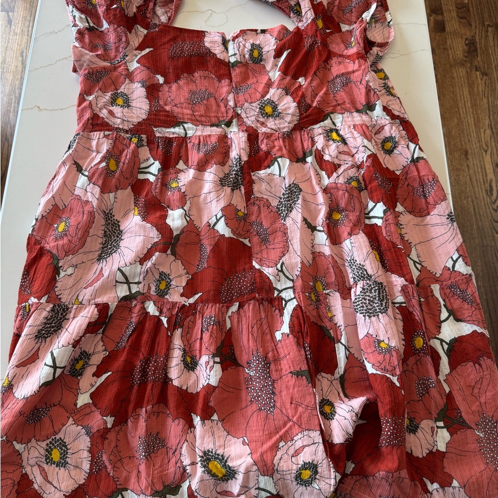 Floral Red and Pink Dress